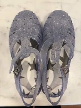NIB sz3 Melissa Girls Sparkly Lavender Jelly Sandals